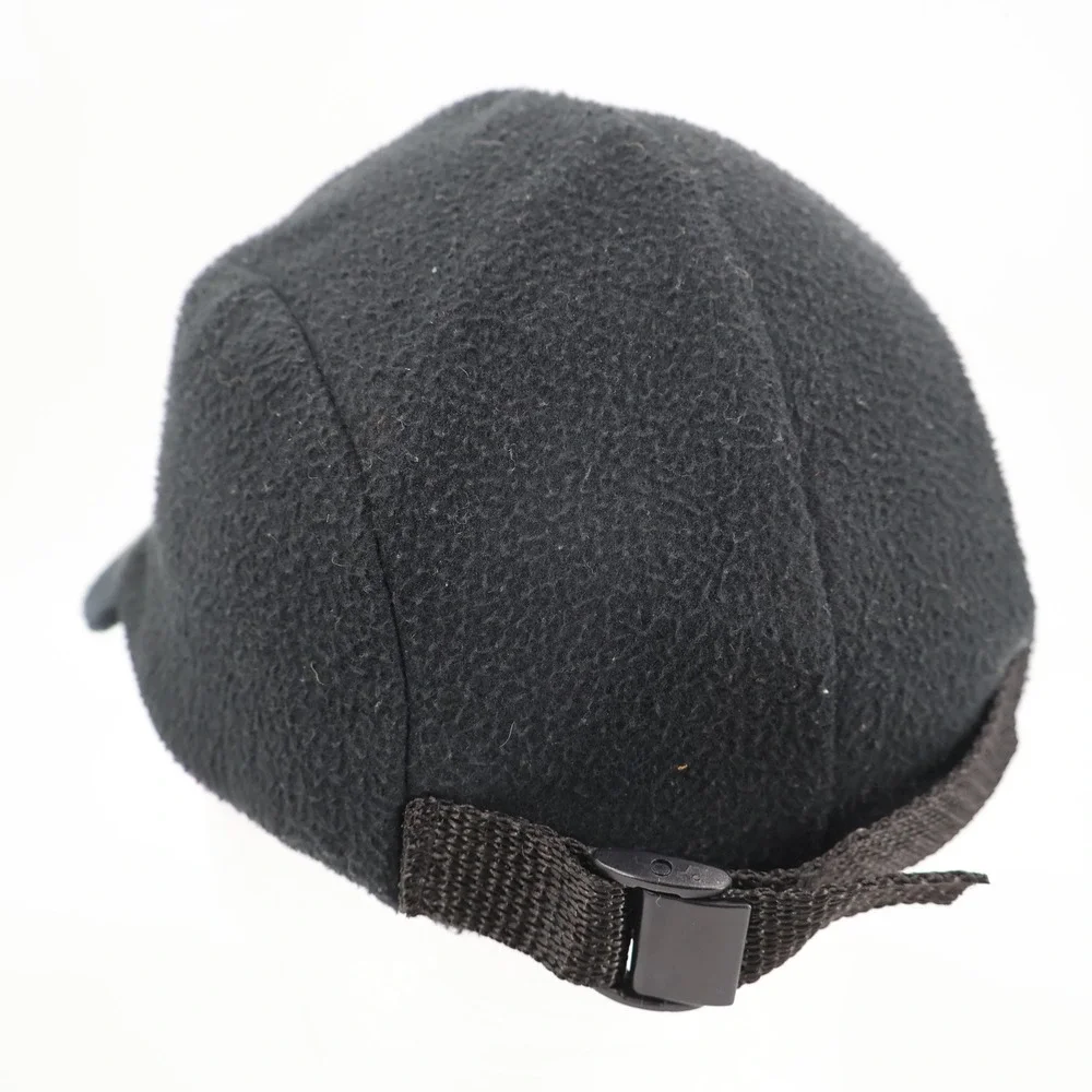 Bula Fleece 5 Panel Cap Mens OSFM Black Purple Ear Flaps Made in USA Hat